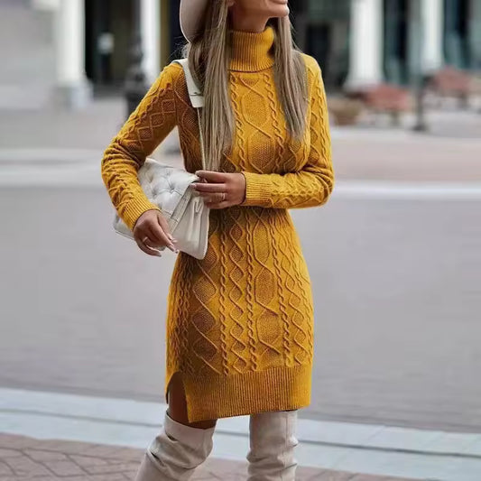 Vestido de Punto para Mujer Otoño Invierno 2024 – Elegante y Cálido